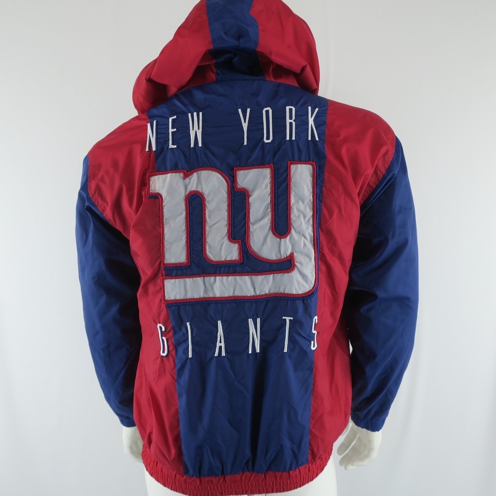 New York Giants Quarter Zip Windbreaker Big Logo‎ Mens Medium
